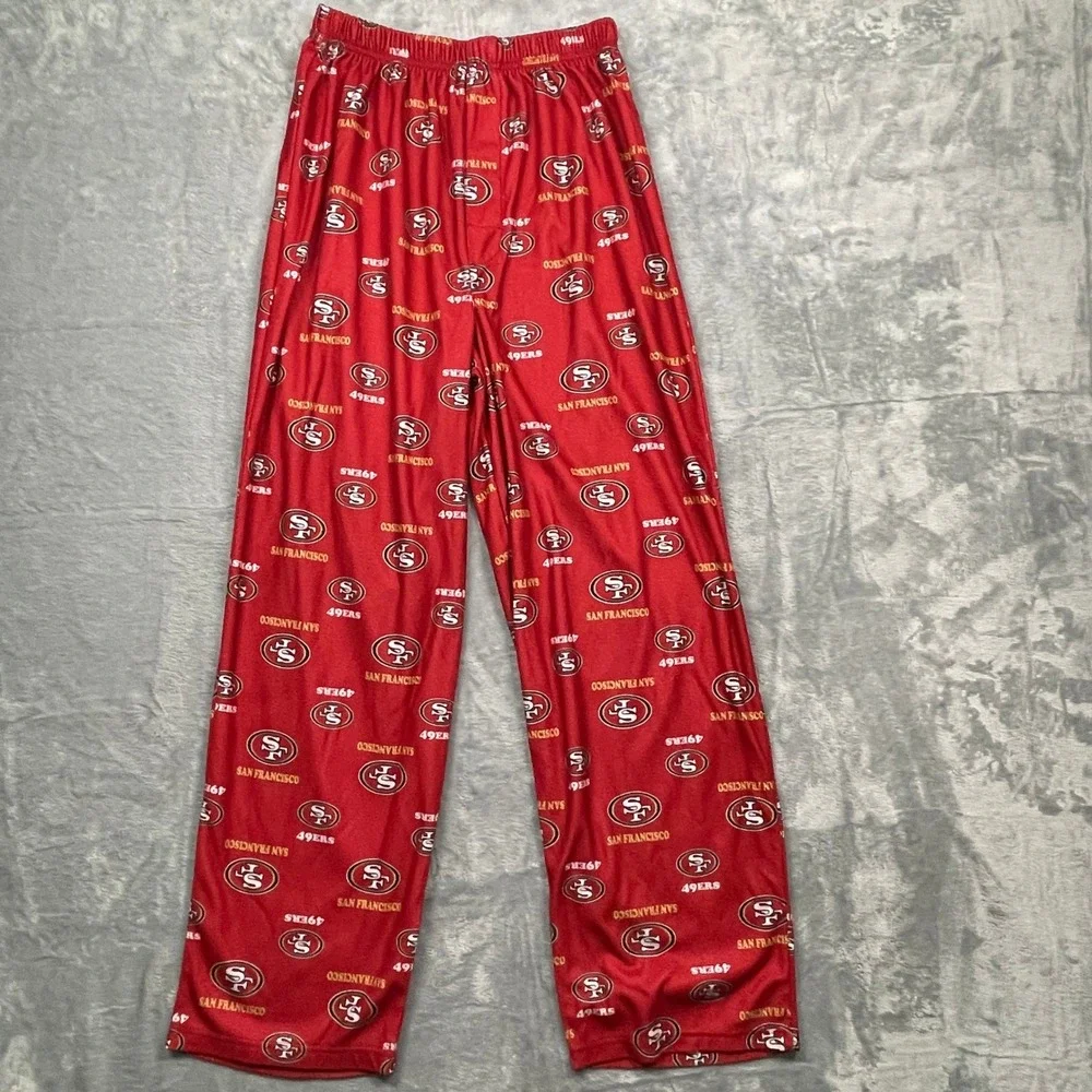 NFL Team Apparel San Francisco 49ers Pajama Pants Youth XL 16/18 Red Logo Print